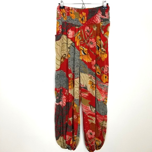 EARTHBOUND Other - Earthbound Women Floral Boho Harem Pants Sz L Pull On Summer Beach